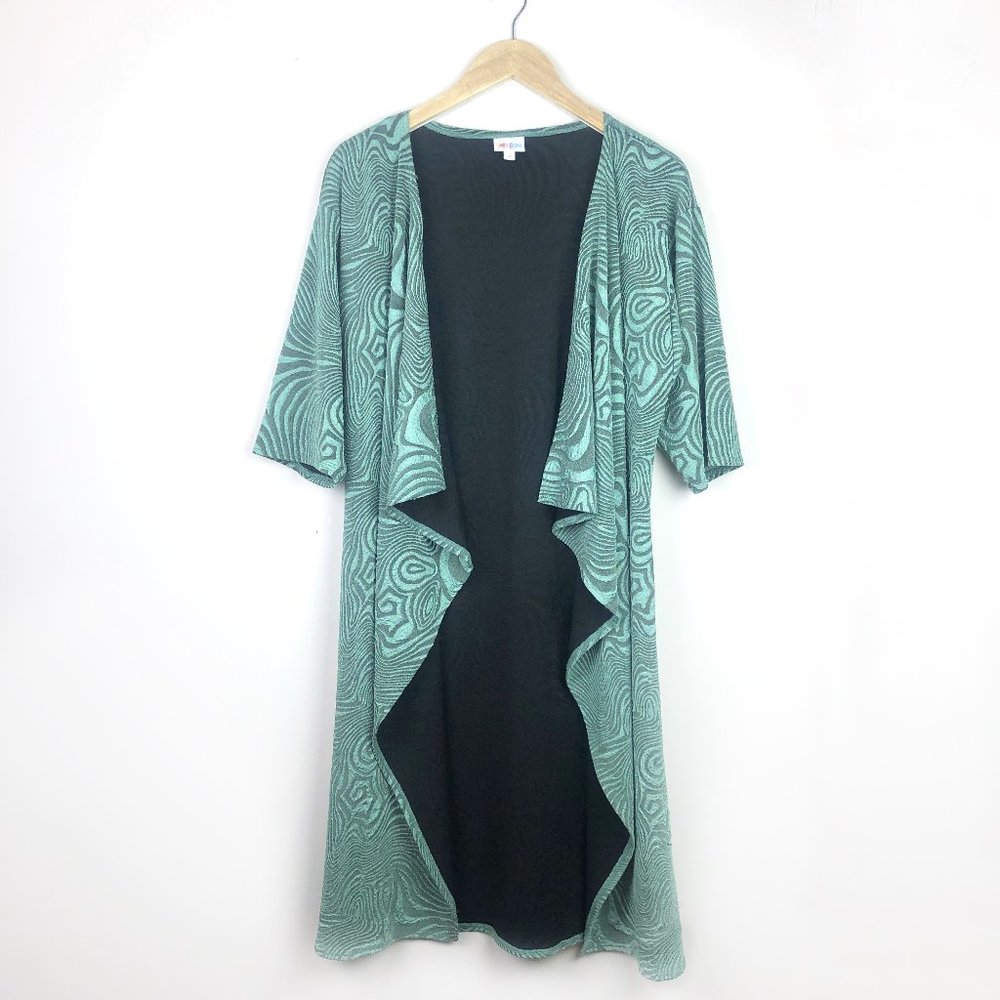 Lularoe Textured Shirley Kimono Cascade Green Sz S